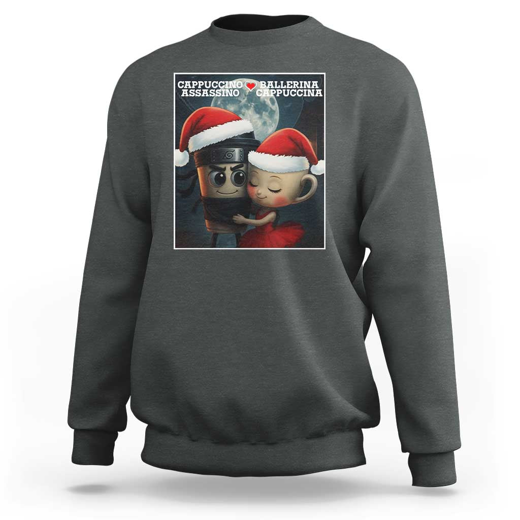 Funny Christmas Couple Sweatshirt Italian Brainrot Meme - Wonder Print Shop