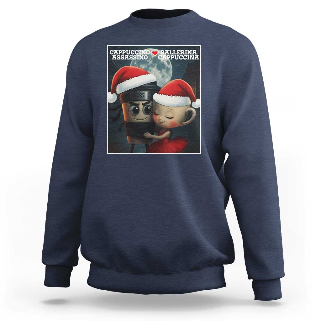 Funny Christmas Couple Sweatshirt Italian Brainrot Meme - Wonder Print Shop