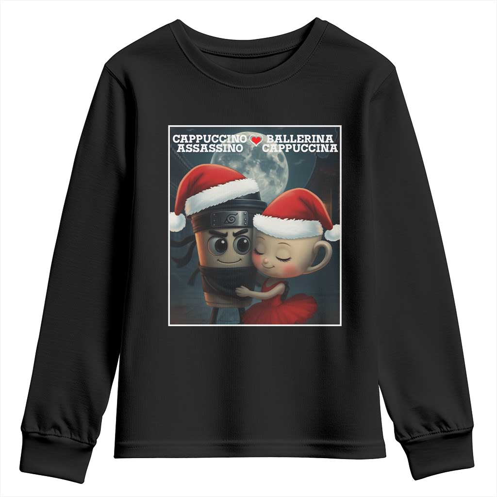 Funny Christmas Couple Youth Sweatshirt Italian Brainrot Meme - Wonder Print Shop
