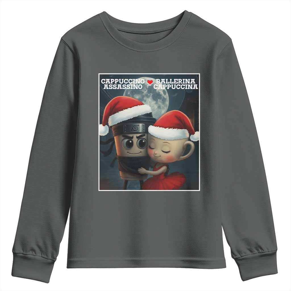 Funny Christmas Couple Youth Sweatshirt Italian Brainrot Meme - Wonder Print Shop