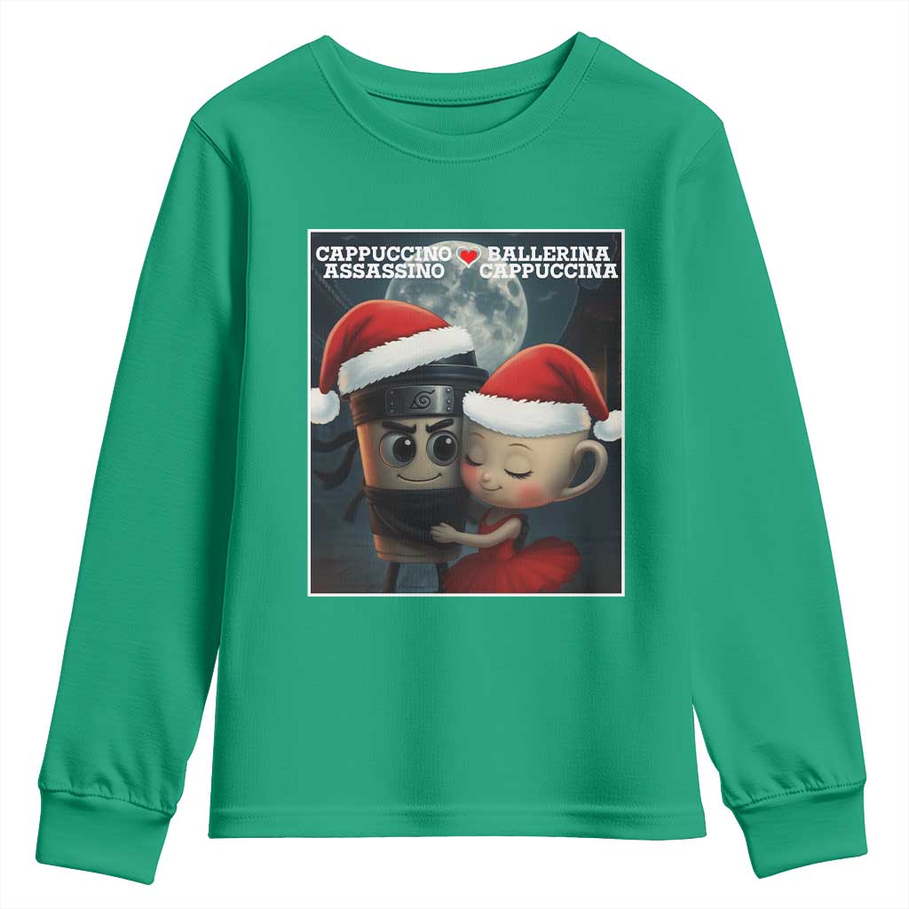 Funny Christmas Couple Youth Sweatshirt Italian Brainrot Meme - Wonder Print Shop