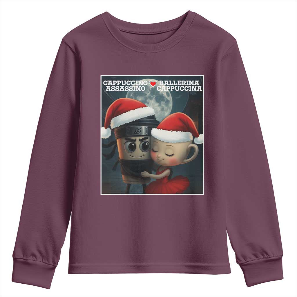 Funny Christmas Couple Youth Sweatshirt Italian Brainrot Meme - Wonder Print Shop