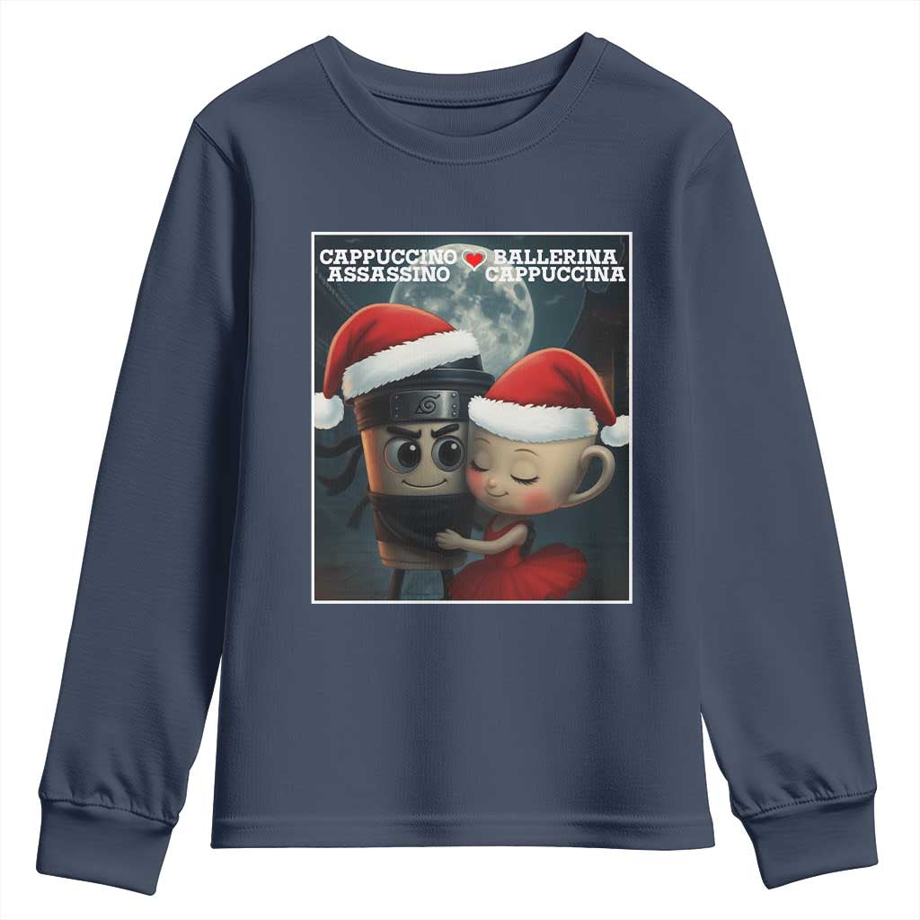 Funny Christmas Couple Youth Sweatshirt Italian Brainrot Meme - Wonder Print Shop