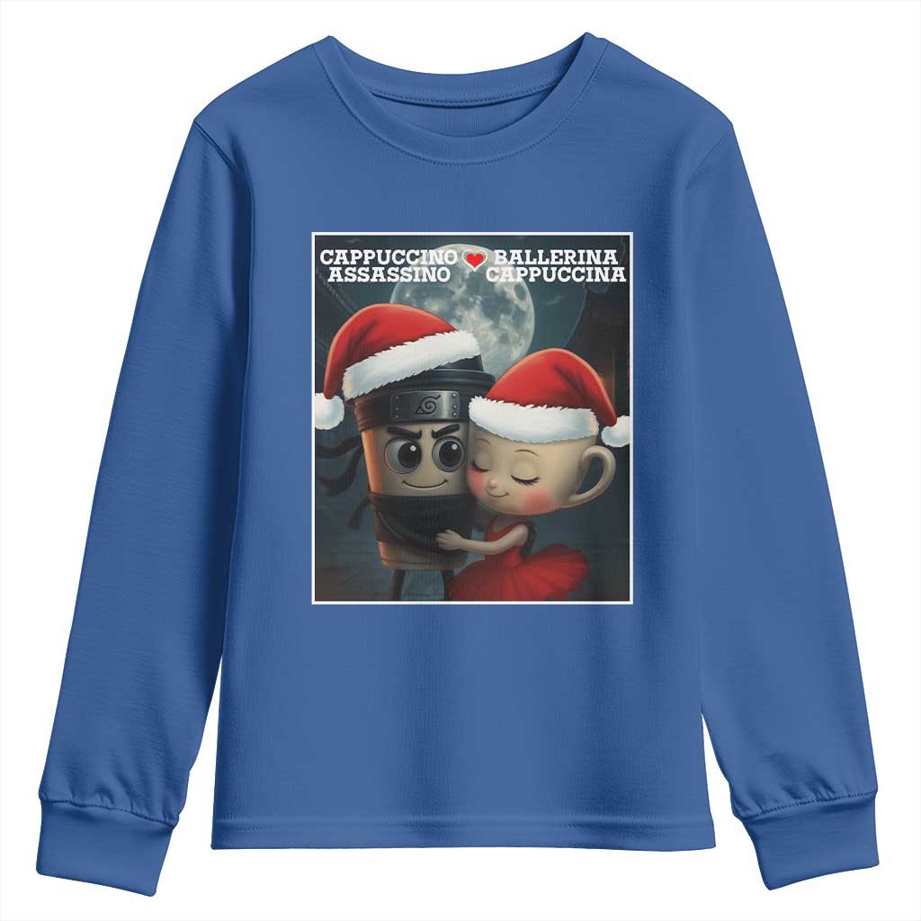 Funny Christmas Couple Youth Sweatshirt Italian Brainrot Meme - Wonder Print Shop
