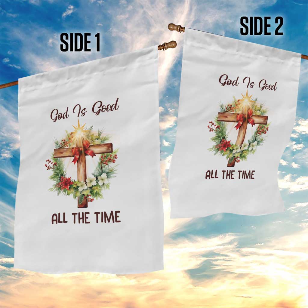 Cross Christian Christmas Garden Flag God Is Good All The Time - Wonder Print Shop