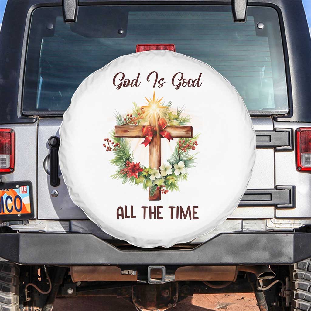 Cross Christian Christmas Spare Tire Cover God Is Good All The Time - Wonder Print Shop
