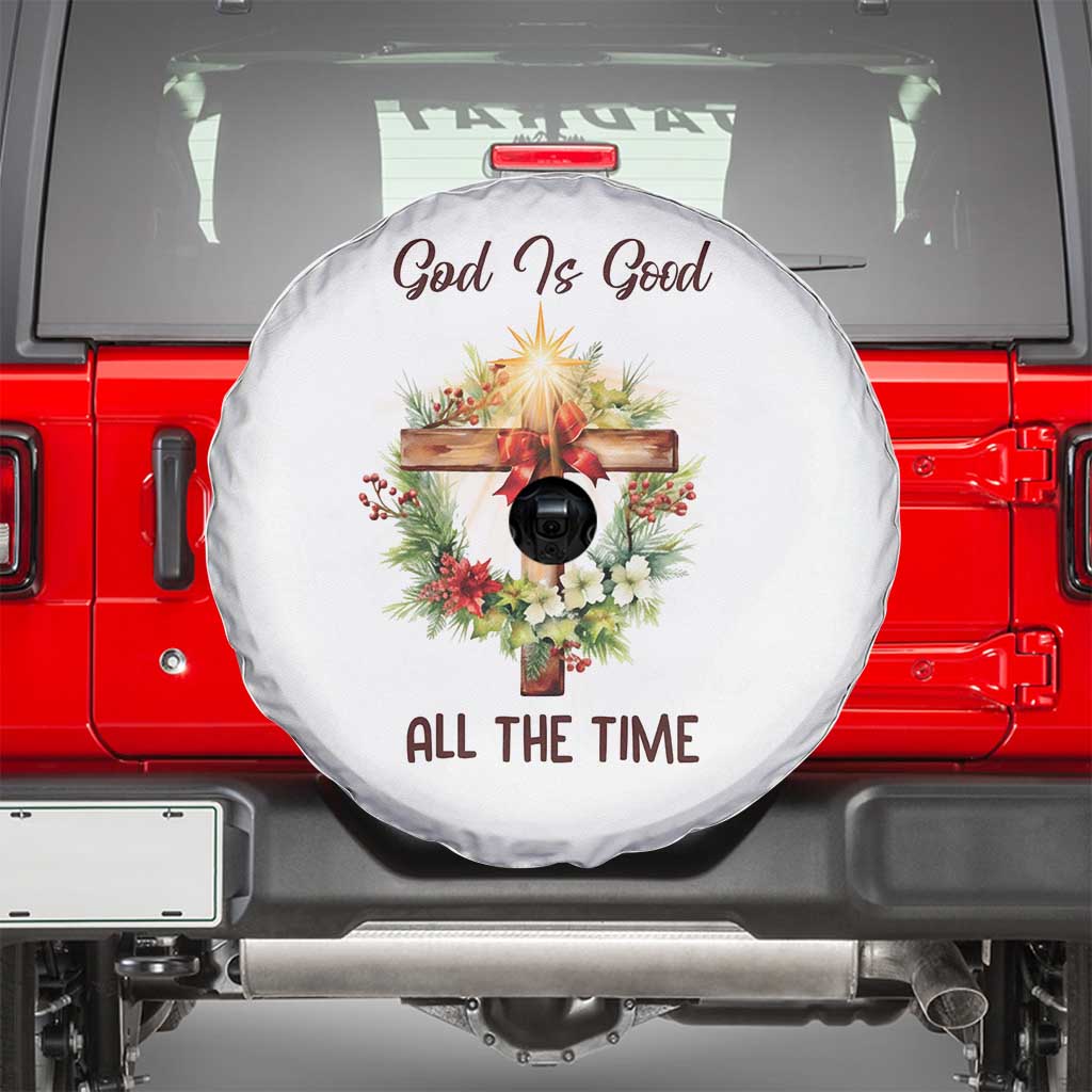 Cross Christian Christmas Spare Tire Cover God Is Good All The Time - Wonder Print Shop