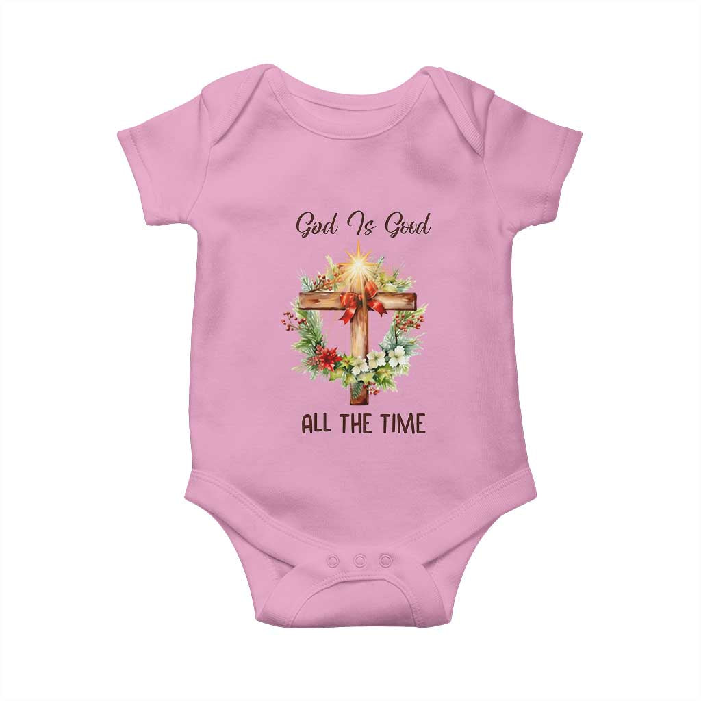 Cross Christian Christmas Baby Onesie God Is Good All The Time - Wonder Print Shop