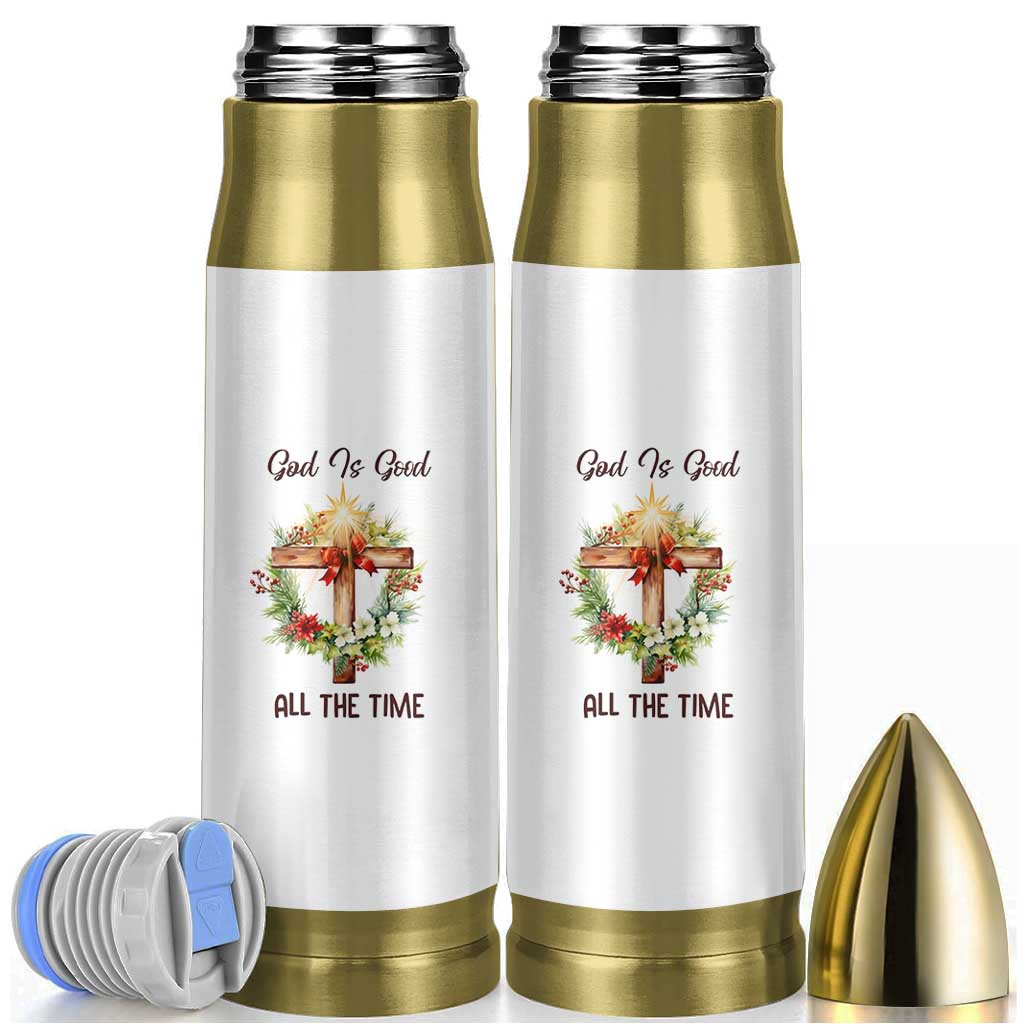 Cross Christian Christmas Bullet Tumbler God Is Good All The Time - Wonder Print Shop