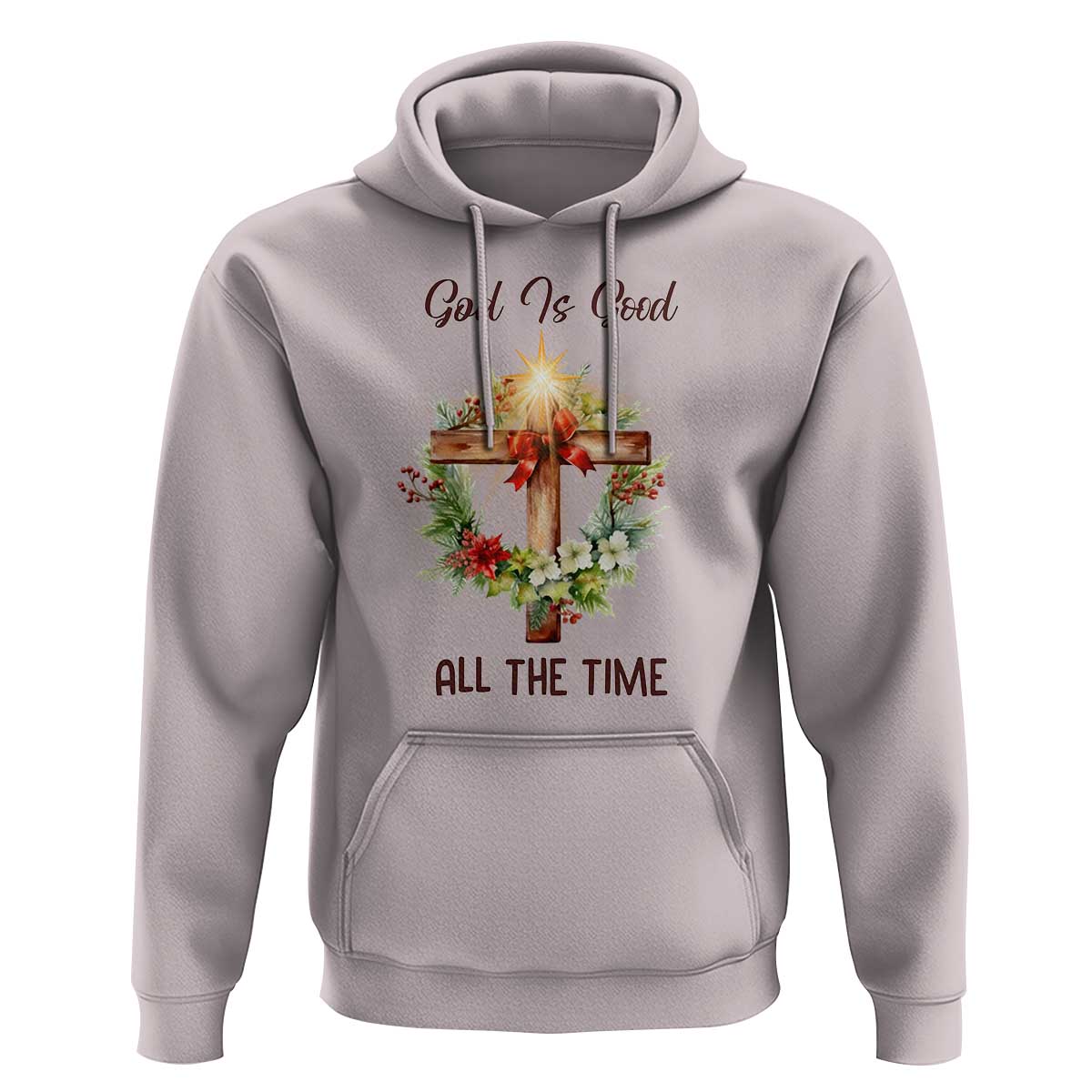 Cross Christian Christmas Hoodie God Is Good All The Time - Wonder Print Shop