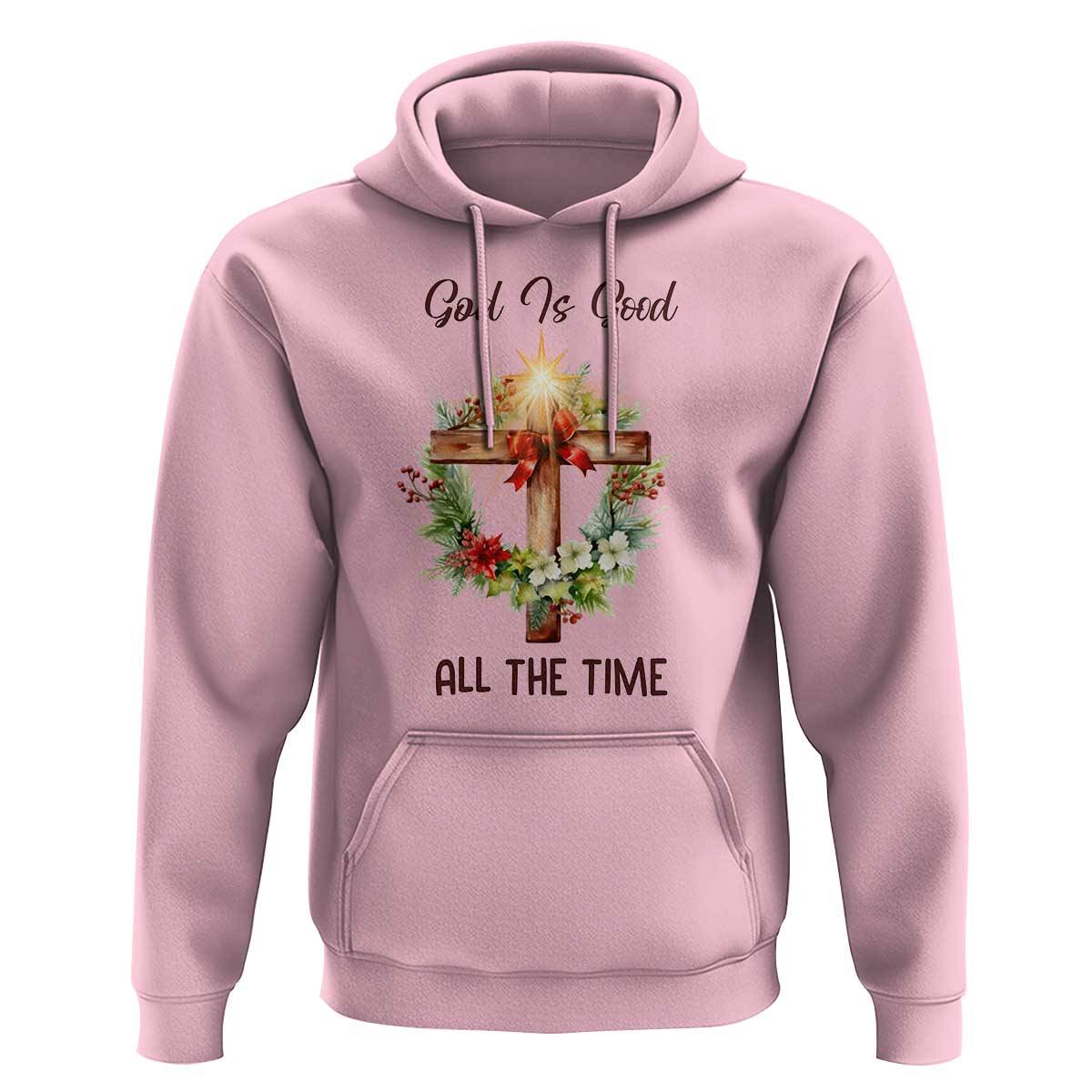 Cross Christian Christmas Hoodie God Is Good All The Time - Wonder Print Shop