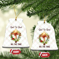 Cross Christian Christmas Ceramic Ornament God Is Good All The Time - Wonder Print Shop
