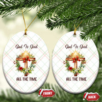 Cross Christian Christmas Ceramic Ornament God Is Good All The Time - Wonder Print Shop