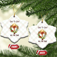 Cross Christian Christmas Ceramic Ornament God Is Good All The Time - Wonder Print Shop