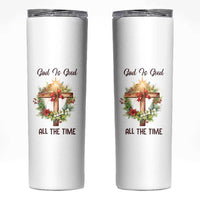 Cross Christian Christmas Skinny Tumbler God Is Good All The Time - Wonder Print Shop