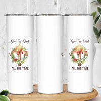 Cross Christian Christmas Skinny Tumbler God Is Good All The Time - Wonder Print Shop