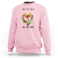 Cross Christian Christmas Sweatshirt God Is Good All The Time - Wonder Print Shop