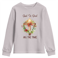 Cross Christian Christmas Youth Sweatshirt God Is Good All The Time - Wonder Print Shop