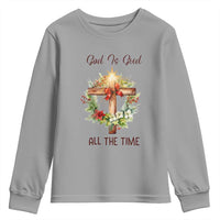 Cross Christian Christmas Youth Sweatshirt God Is Good All The Time - Wonder Print Shop