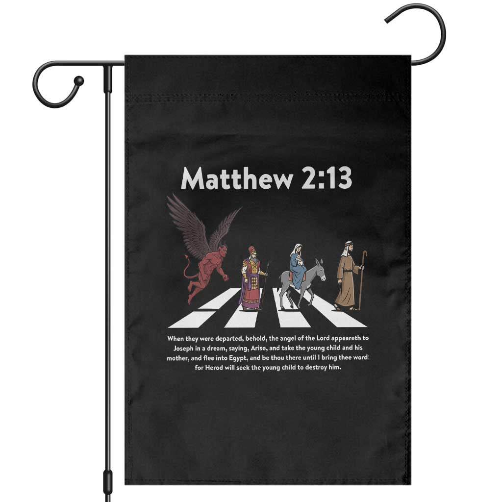 Jesus Christian Garden Flag Cross Bible Verse Matthew 2:13 - Wonder Print Shop