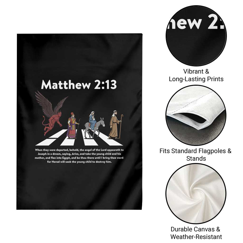 Jesus Christian Garden Flag Cross Bible Verse Matthew 2:13 - Wonder Print Shop