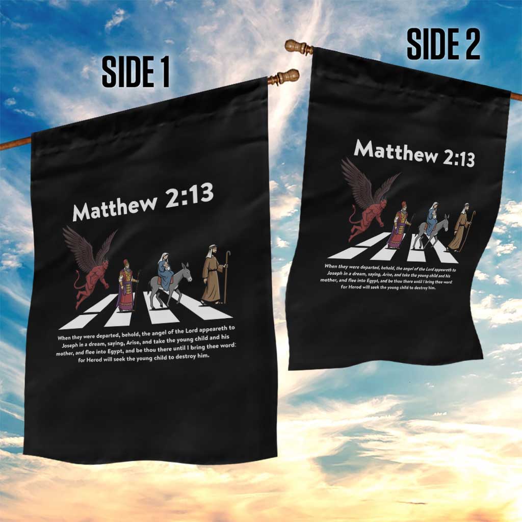 Jesus Christian Garden Flag Cross Bible Verse Matthew 2:13 - Wonder Print Shop