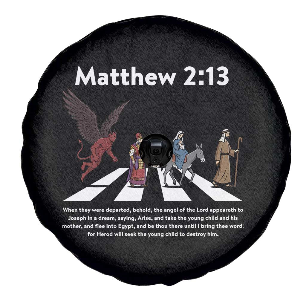Jesus Christian Spare Tire Cover Cross Bible Verse Matthew 2:13 - Wonder Print Shop
