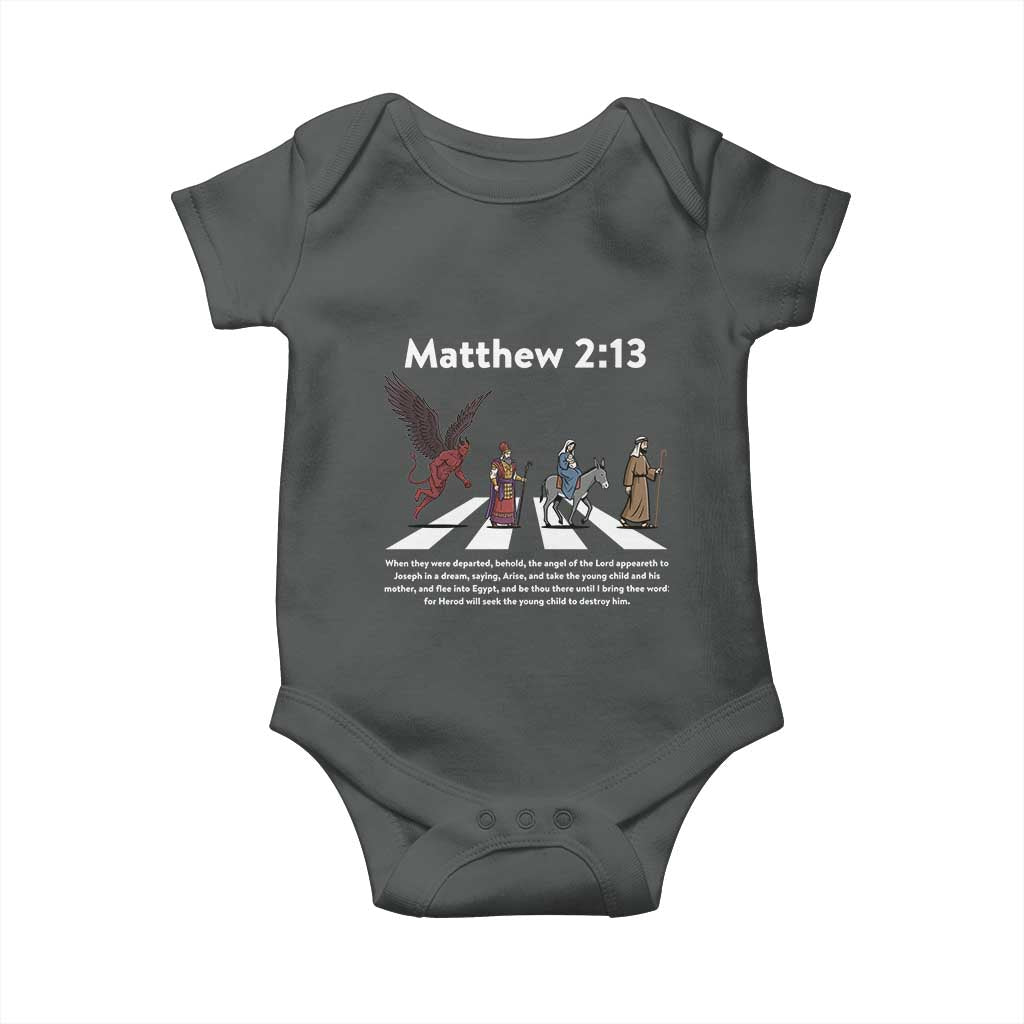 Jesus Christian Baby Onesie Cross Bible Verse Matthew 2:13 - Wonder Print Shop