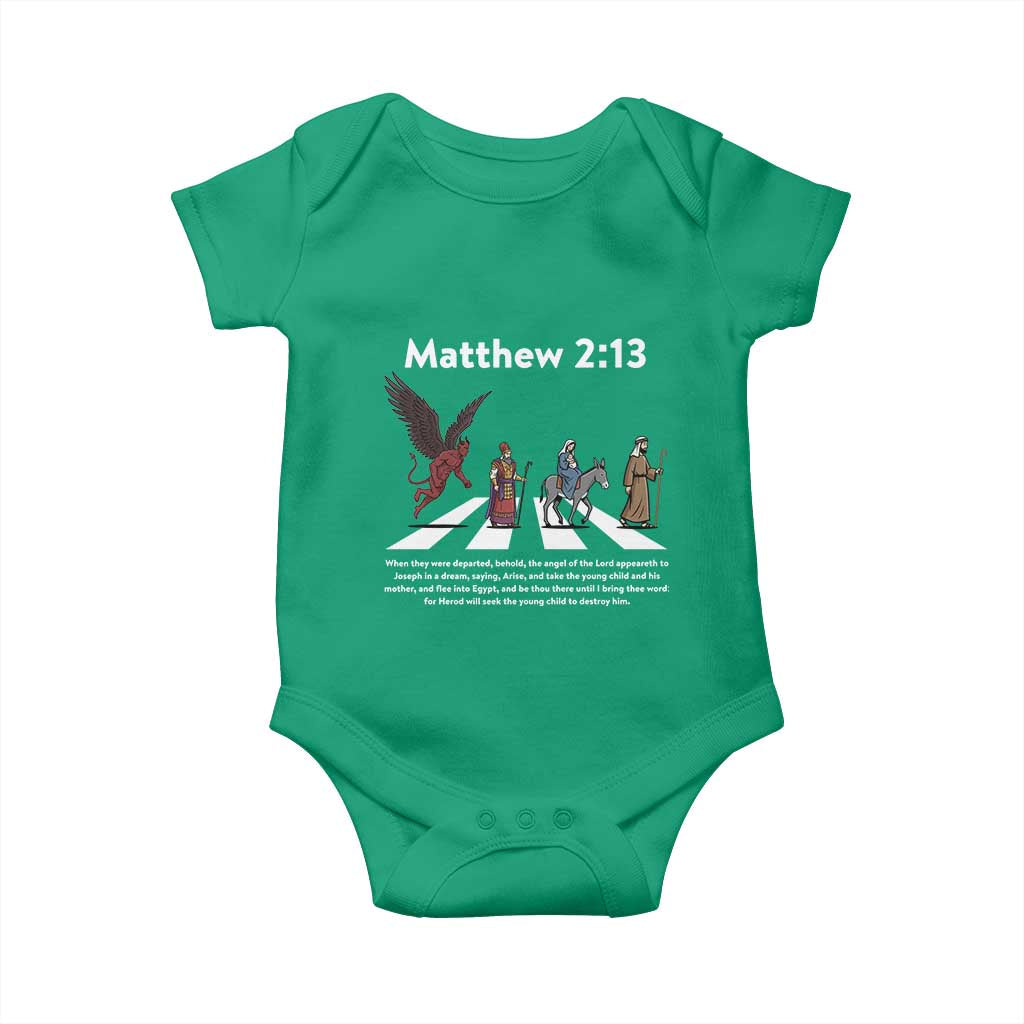 Jesus Christian Baby Onesie Cross Bible Verse Matthew 2:13 - Wonder Print Shop