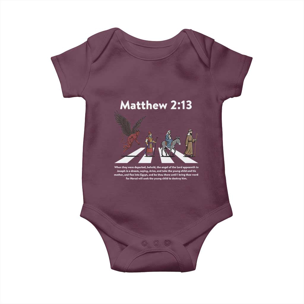 Jesus Christian Baby Onesie Cross Bible Verse Matthew 2:13 - Wonder Print Shop