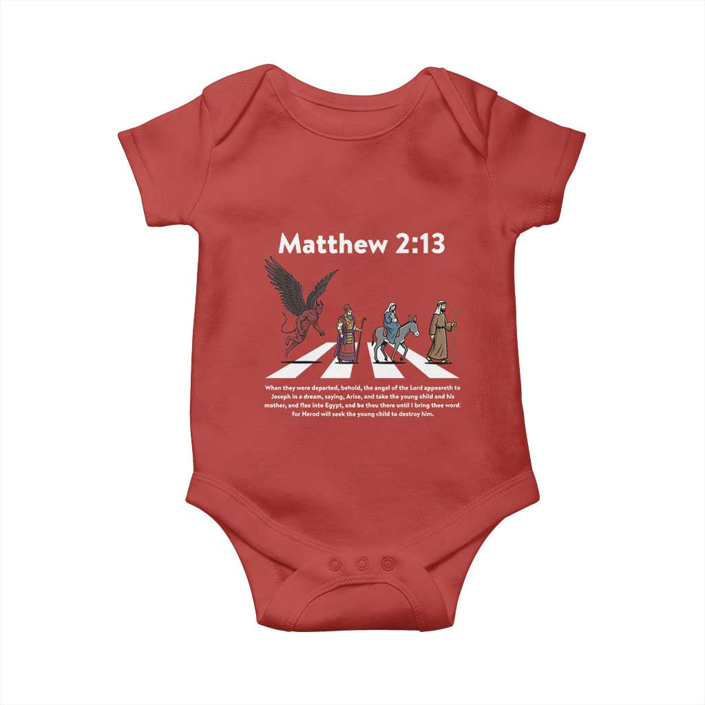 Jesus Christian Baby Onesie Cross Bible Verse Matthew 2:13 - Wonder Print Shop