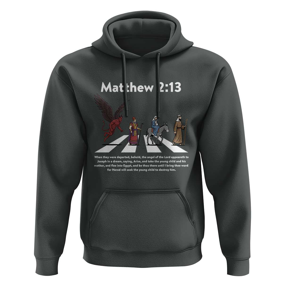 Jesus Christian Hoodie Cross Bible Verse Matthew 2:13 - Wonder Print Shop