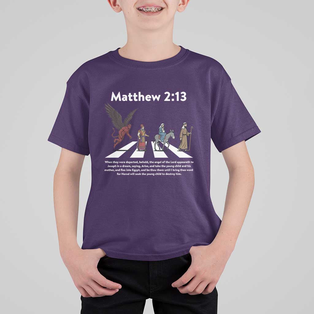 Jesus Christian T Shirt For Kid Cross Bible Verse Matthew 2:13 - Wonder Print Shop