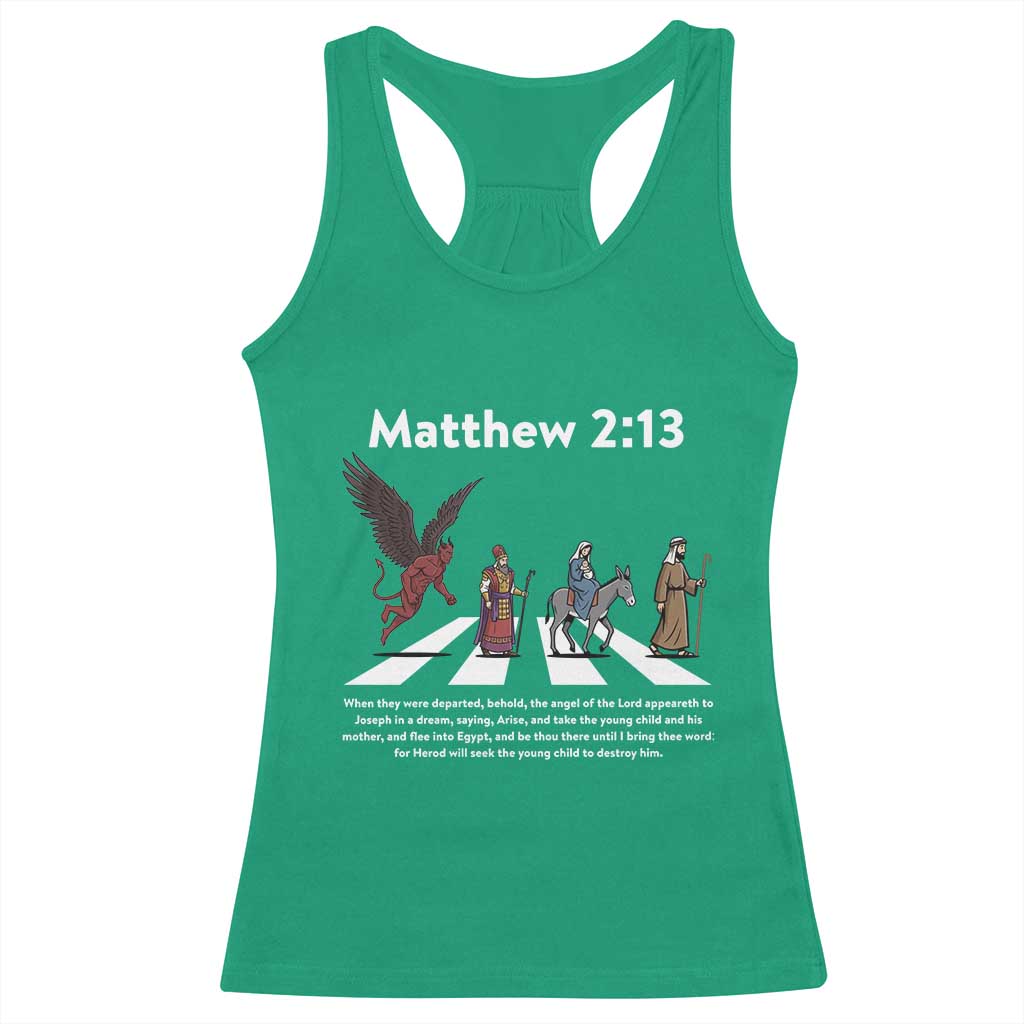 Jesus Christian Racerback Tank Top Cross Bible Verse Matthew 2:13 - Wonder Print Shop