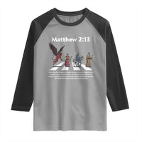 Jesus Christian Raglan Shirt Cross Bible Verse Matthew 2:13 - Wonder Print Shop