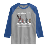 Jesus Christian Raglan Shirt Cross Bible Verse Matthew 2:13 - Wonder Print Shop