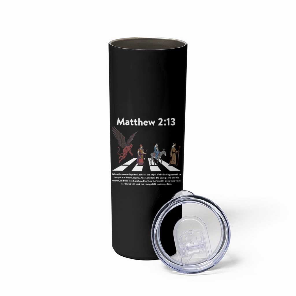 Jesus Christian Skinny Tumbler Cross Bible Verse Matthew 2:13 - Wonder Print Shop