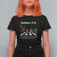 Jesus Christian T Shirt For Women Cross Bible Verse Matthew 2:13 - Wonder Print Shop