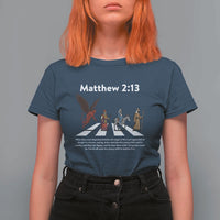Jesus Christian T Shirt For Women Cross Bible Verse Matthew 2:13 - Wonder Print Shop