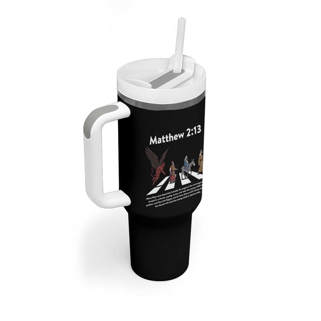 Jesus Christian Tumbler With Handle Cross Bible Verse Matthew 2:13 - Wonder Print Shop