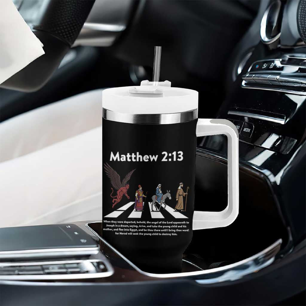 Jesus Christian Tumbler With Handle Cross Bible Verse Matthew 2:13 - Wonder Print Shop