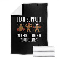 Tech Support Funny Christmas Throw Blanket Gingerbread I Am Here To Delete Your Cookies - Wonder Print Shop