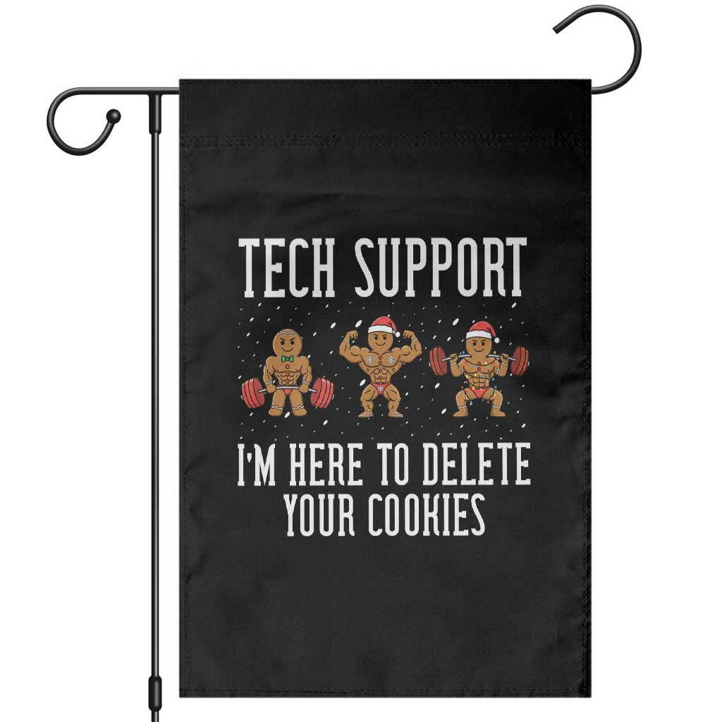Tech Support Funny Christmas Garden Flag Gingerbread I Am Here To Delete Your Cookies - Wonder Print Shop