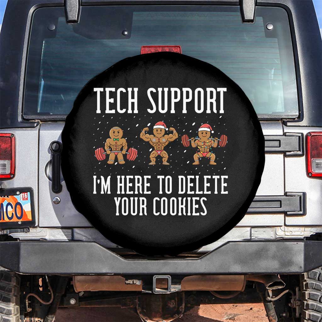 Tech Support Funny Christmas Spare Tire Cover Gingerbread I Am Here To Delete Your Cookies - Wonder Print Shop