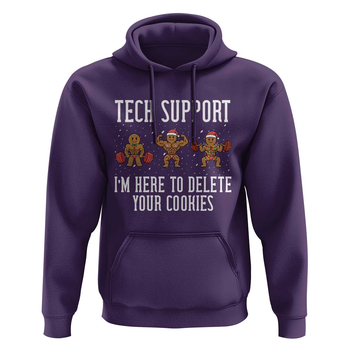 Tech Support Funny Christmas Hoodie Gingerbread I Am Here To Delete Your Cookies - Wonder Print Shop