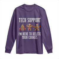 Tech Support Funny Christmas Long Sleeve Shirt Gingerbread I Am Here To Delete Your Cookies - Wonder Print Shop