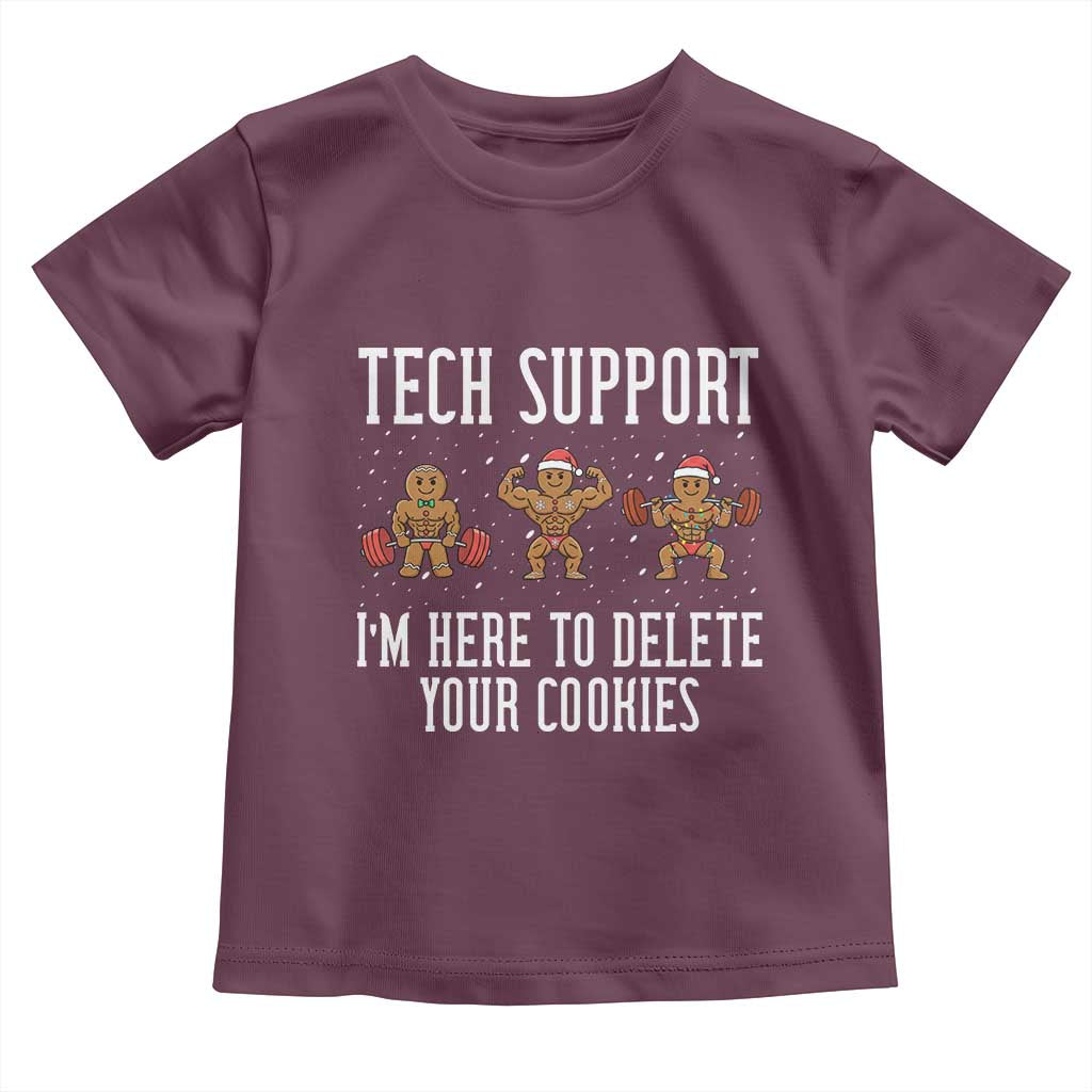 Tech Support Funny Christmas Toddler T Shirt Gingerbread I Am Here To Delete Your Cookies - Wonder Print Shop