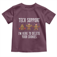 Tech Support Funny Christmas Toddler T Shirt Gingerbread I Am Here To Delete Your Cookies - Wonder Print Shop