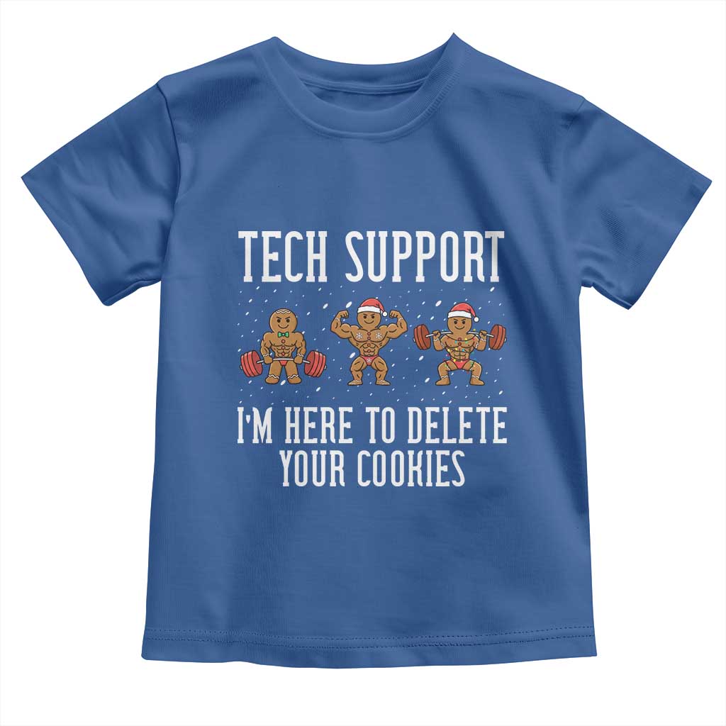 Tech Support Funny Christmas Toddler T Shirt Gingerbread I Am Here To Delete Your Cookies - Wonder Print Shop