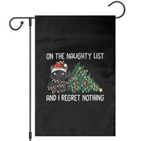 Funny Cat Christmas Garden Flag On The Naughty List And I Regret Nothing - Wonder Print Shop